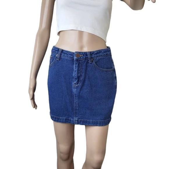 Forever 21 Blue Mini Denim Skirt - Picture 1 of 8